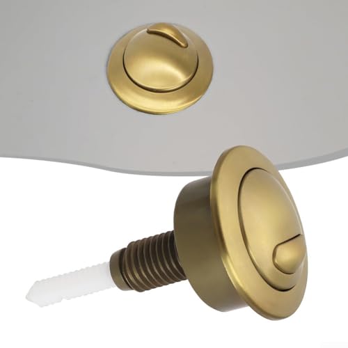 Botón de inodoro de oro cepillado para cisterna doble compatible con Optima49 de Twyford 4
