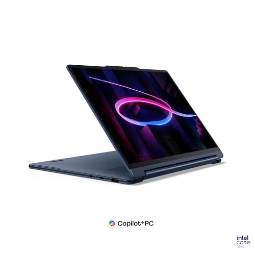Lenovo Yoga 9 2in1 Aura Edition Laptop | 14 2.8K WQXGA OLED Touch Display | Intel Core Ultra 7 355 | 32GB RAM | 1TB SSD | Integrierte Intel Grafik | Windows 11 | QWERTZ | Blau | 3 Jahre Premium Care