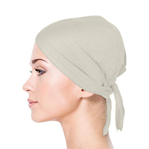 TheHijabStore.com Jersey Bonnet Caps Under Scarf Head Wraps for Women Turban Hat with Tie-Back Closure Ivory TheHijabStore.com Jersey Bonnet Caps Under Scarf Head Wraps for Women Turban Hat with Tie-Back Closure Ivory