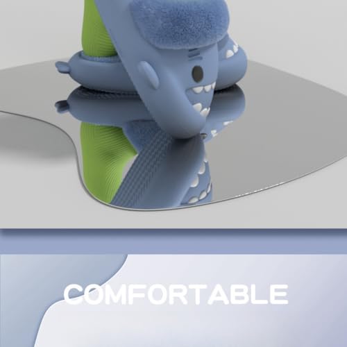 Shark Slides for Adults and Child, Winter Warm Cozy Plush Waterproof Non-Slip Shark Slides Men Women,Detachable3
