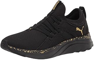 PUMA Women's Softride Sophia Running Shoe, Black/Team Gold, 7.5