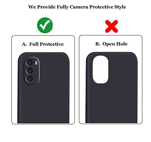 Image of A rtistque Liquid TPU Silicone Matte Shockproof Flexible with Camera Protection Soft Back Cover Case for Motorola Moto G52 / G82 5G - Black