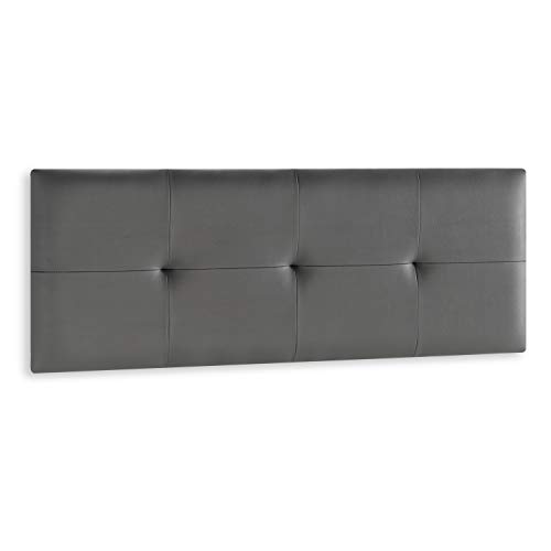 DISTRIGAL, S.L. HomeSouth - Cabecero Cama Matrimonio tapizado en símil Piel Color Grafito, Cabezal Modelo Deva, Medidas: 159,5 cm (Largo) x 49,5 cm (Alto) x 3,5 cm (Fondo)