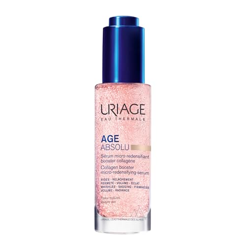 Uriage Age Absolu Collagen Booster - Suero micro redensificante con péptidos de procolágeno y retinol, efecto relleno inmediato, potenciador de colágeno X6, arrugas, luminosidad, volumen, acabado no