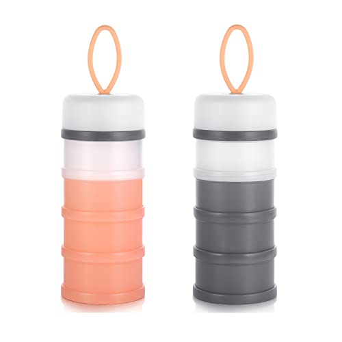 Image of Accmor 2 Pack Baby Formula Dispenser On The Go, Stackable Formula Dispenser Formula Container to Go, Non-Spill Portable Milk Powder Kids Snack Storage Container, BPA Free