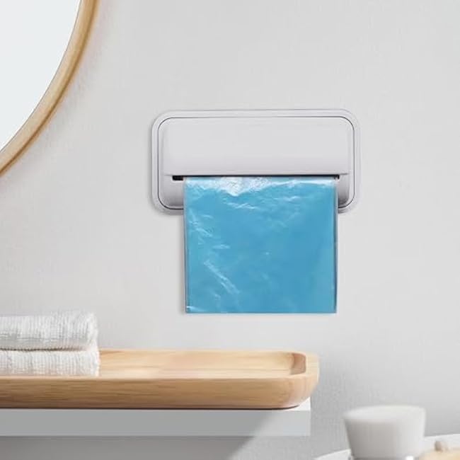 Small Bin Liner Kit Dispenser, Trash Bag Holder for Bottom of Can, Fine Liner Garbage Bag Storage Organizer, No Punching Required for Home Organization
