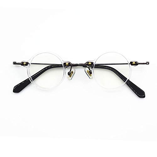 Image of Blue Light Blocking Glasses Computer Game Vintage Small Round Acetate Eyeglasses Frames