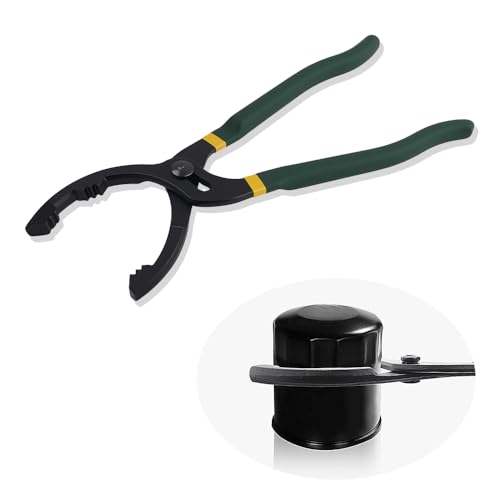 Image of Salior 12'' Oil Filters Removal Specialty Tool Oil Filter Wrench, 3-Position Adjustable+15Bent Angle Head Design Oil Filter Pliers for 45-150mm Engine Filters, Conduit, Fittings (Green)