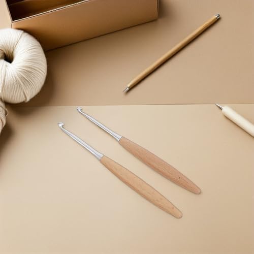 Agujas de crochet ergonómicas con mango de madera suave de 3 a 6,5 mm 7