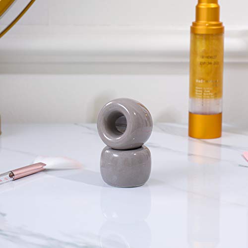 Airmoon Mini Ceramics Handmade Couple Toothbrush Holder Stand For Bathroom Vanity Countertops,Dim Gray, Pack Of 2 #TOP2