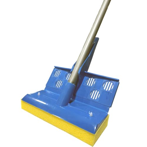 HOMEMAID Sponge Mop Self Wringing EZE-Squeeze Sponge Mop for Easy Floor Cleaning - Kitchen Bathroom Tile & Hardwood Floors - Made in USA