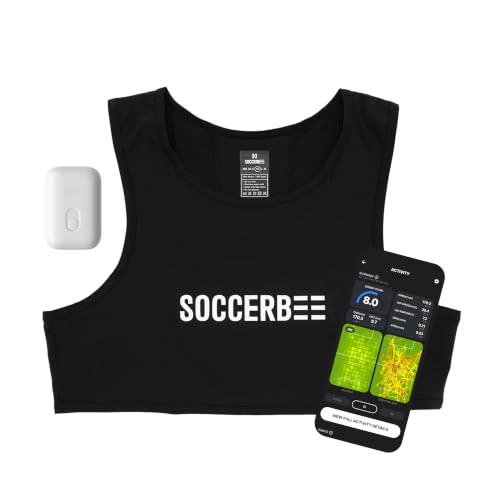 SOCCERBEE-BEE LITE 2 - Sports GPS Tracker & Vest for Outdoor Sports | 30days Trial Included & Subscription Requierd | Soccer Training Equipment | Fitness Tracker (Extra Large)