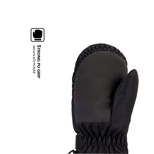 HIGHCAMP Kids Long Cuff Winter Snow Ski Mitten with Zipper Waterproof Gloves for Toddler Boys Girls3