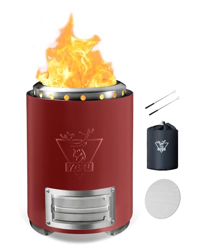 Tabletop fire pit with flame control, red