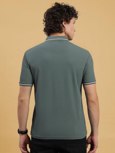 Image of Lux Nitro Men's Polo T-Shirt with Jacquard Collar | Half Sleeve Collar T-Shirt for Men | Casual & Office Wear