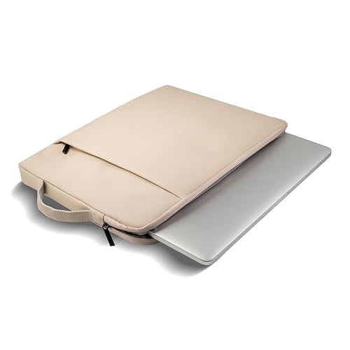 Image of RichAxis 13 inch Laptop Sleeve Cover Bag | Fits 12.5-13.3 inch Laptops & Tablet | Water-Resistant Fabric, Padded Interior | Ideal for Office, College & Travel (Beige, 13.3 Inch)