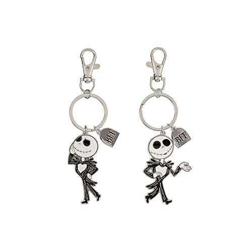 Disney Peers Hardy The Nightmare Before Christmas Black, White and Silver BFF Keyring Set