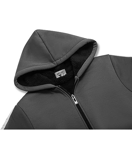 Image of SWISSWELL Unisex Boys Girls Fleece Hoodie Sherpa Lined Jacket Zip Up Hooded Sweatshirt Winter Outerwear for Kids