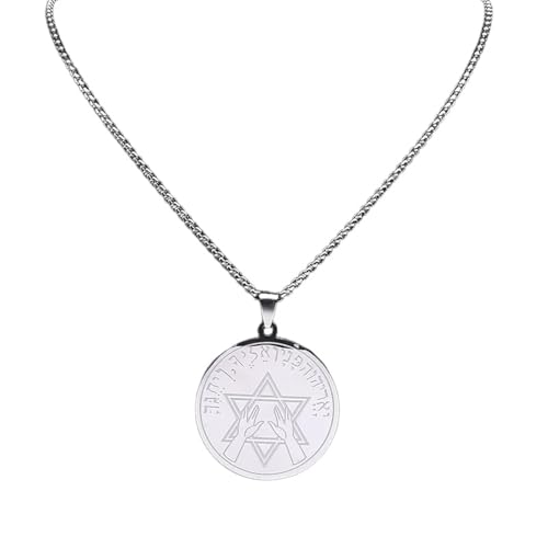 Collier amulette hébraïque pour homme avec pendentif Étoile de David