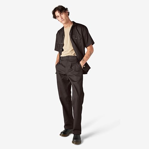 Image of Dickies Men's Short Sleeve Work Shirt - Durable Twill Button Down Shirts for Men, Lightweight Uniform for Daily Wear