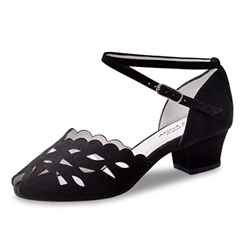 Chaussures de danse en suède noir de qualité Anna Kern 530-35