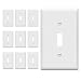 ENERLITES Toggle Light Switch Wall Plate, Size 1-Gang 4.50" x 2.76", Unbreakable Polycarbonate Thermoplastic, 8811-W-10PCS, White (10 Pack)
