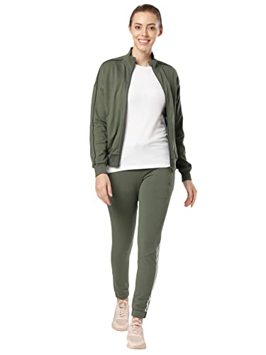 Image of Jockey A111 Women Super Combed Cotton French Terry Drop Shoulder Styled Jacket with Ribbed Cuff and Hem