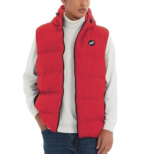 Image of MADHERO Men's Puffer Vest with Hood Water-Resistant Puffy Vests Outerwear Sleeveless Jacket