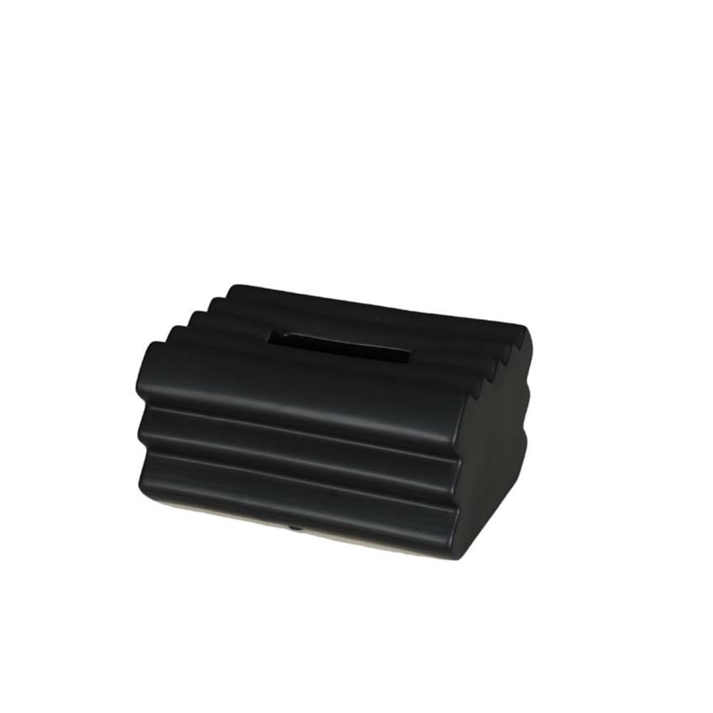 Tissue Box Holder Modern Ceramic Tissue Box Creative Living Room Dining Table Napkin Ornaments(Black)