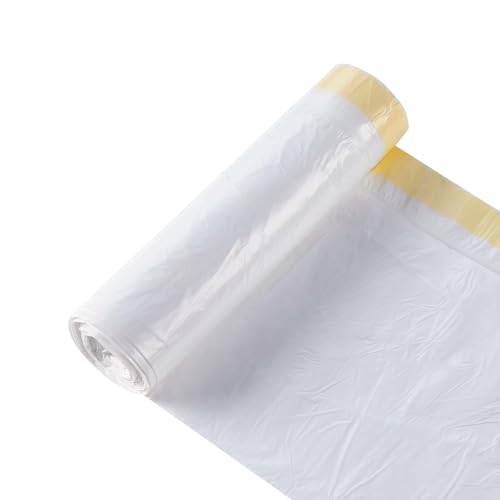 Bin Bags 50 Litre 20 Counts 50L Bin Bag Strong Drawstring Tie Handle White Bin Liners 50L Recycling Pedal Swing Bin Bags for Kitchen Bathroom Office Garden