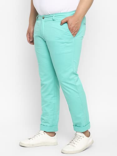 Image of Urbano Plus Men Mid Rise Cotton Regular Fit Casual Chino Pants Stretch