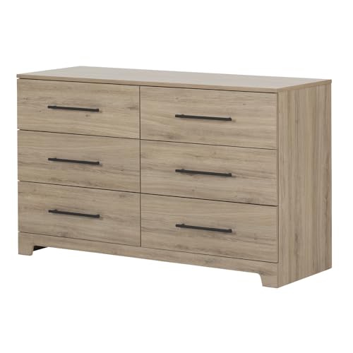 South Shore Primo 6-Drawer Double Dresser, Rustic Oak