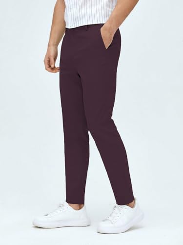 Image of AVANOVA Men's Classic Dress Pants with Side Pockets | Solid Tapered Suit Trousers, Business Formal Office Wear Regular Fit Pants, Stretchable Blend Slim Carrot Fit (Trouser 255)