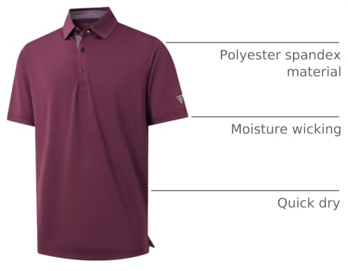 Image of Mens Polo Shirts Short and Long Sleeve Casual Solid Stylish Dry Fit Performance Designed Collared Golf Polo Shirts for Men