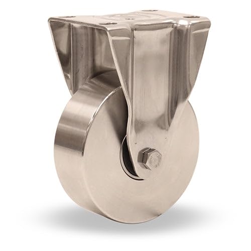 Hamilton R-HSTL-4HSB Stainless Steel Rigid Caster – 4" Metal Wheel for 750° F High Heat Environments with Precision Bearings