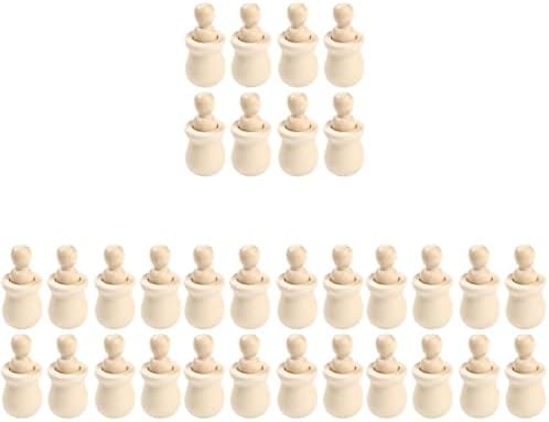 Toddmomy 32 pcs Children Unfinished Cups, Wooden for Bodies Supplies in People Painting Drawing Dolls Decorative Projects, Blank Figures Crafts Graffiti Toy Painting, Game Peg DIY Kids Art