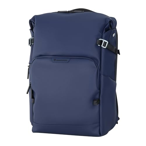Image of VANGUARD VEO Lite B30L Camera & Everyday Backpack (Navy) - Fits Full-Frame Camera with 70-200mm Attached + 4 Lenses, 16 inch Laptop Storage, 3-Way Access, Convertible Daypack Design