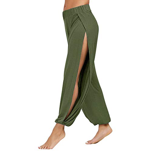 BurBurly Ladies Loose Tracksuit Bottoms Sports Gym Flare Pant Joggers Pants Yoga Trousers Green