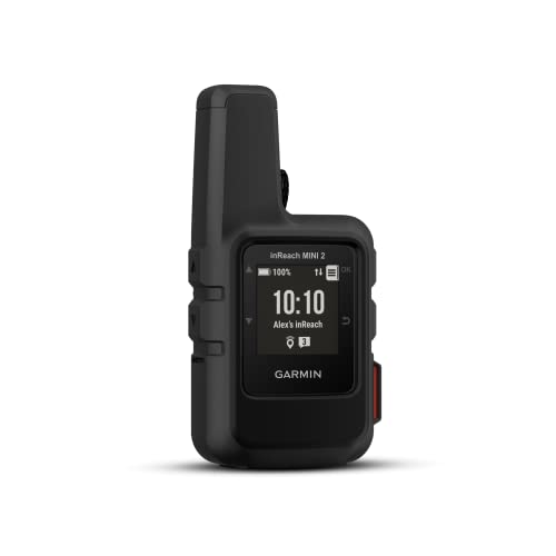 Garmin inReach Mini 2, Lightweight and Compact Satellite Communicator, Hiking Handheld, Two Way Messaging, Interactive SOS Alerts, Location Sharing, Global Satellite Network, Rugged Design, Black