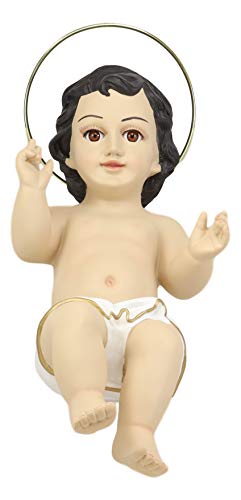 Ebros Roman Catholic Christian Infant Jesus with Golden Halo Large 18" Long Statue Nativity Decorative Sculpture of Jesus Christ Childhood Gallery Quality Figurine Resin Christmas Themed
