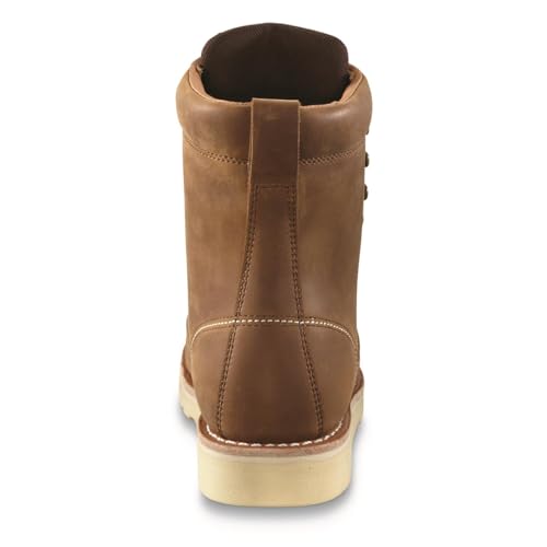 Guide Gear 8” Wedge Moc Toe Work Boots for Men, Leather Construction Mid-High Shoes, Moisture-Wicking Lining 6