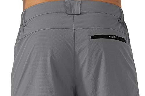 Crysully Men's Causal Nylon Shorts Quick Dry Breathable Shorts With Pockets Light Grey #TOP4
