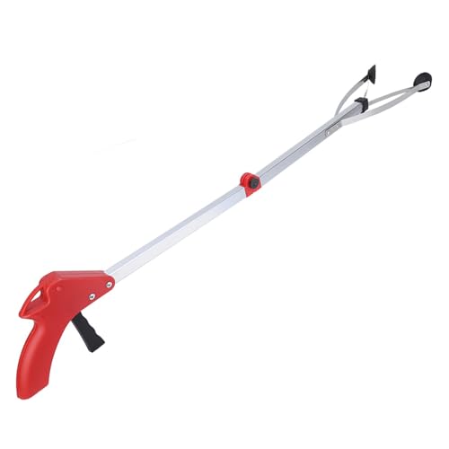 Grabber Reacher Tool, Suction Cup Grabber Reacher 31 Long Reacher Grabber Pickup Tool Trash Picker Upper Grabber Litter Picker, Arm Extension Grabber Tool for Elderly (Red Handle)