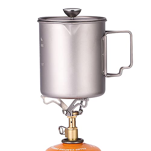Cafetière en titane Lixada au camping, set de cuisson 750ml avec cuillère