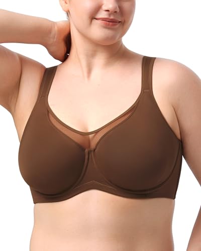 Image of HSIA Minimizer Bras for Women Plus Size, Full Coverage Coolcomfort T Shirt Unlined Bra with Underwire for Heavy Breast