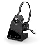 Jabra Engage 65 Casque DECT Stereo - Casque Sans Fil Certifié Skype Entreprise avec Suppression Avancée du Bruit pour Téléphones Fixes et Softphones - Noir - Version UE