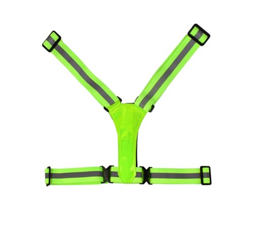 Gilet de course à LED rechargeable vert fluo et noir avec bretelles réglables