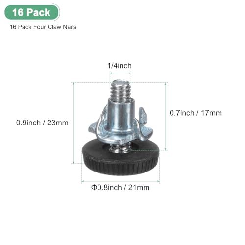Image of M METERXITY 16-Pack Furniture Feet, M6 Thread Adjustable Furniture Levelers, Adjustable Leveling Feet Supports 5280LBS for Tables /Cabinets /Large Base Supports [Black]