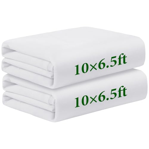 2 Pack Garden Sun Shade Cloth for Raised Beds 6.5x10ft White Plant Shade Cloth Non-Woven Garden Sunshade Cloth for Vegetables Sun Shade Cloths for Raised Bed to Protect Plants from Direct Sunlight