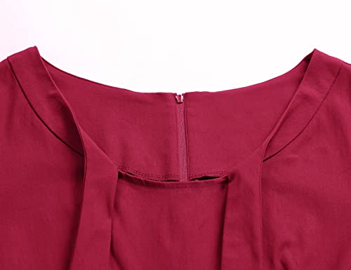 Image of MUXXN Women's Vintage 1950s Midi Crew Neck Short Sleeve Party Cocktail Work Casual Bodycon Dress